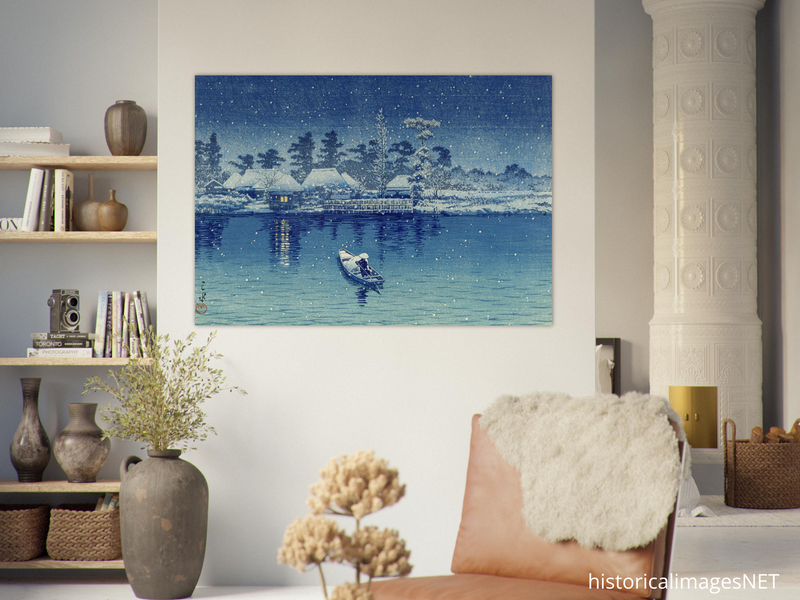Ushibori by Kawase Hasui woodblock print reproduction,