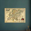Ancient map of Europe print by Ortelius. Vintage old map reproduction poster..