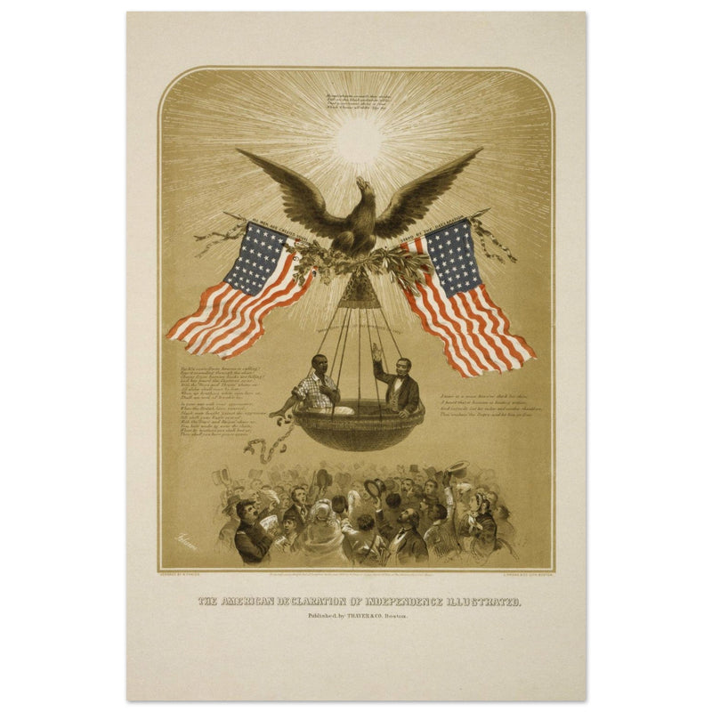 The American Declaration of Independence illustrated in 1861.  reproduction