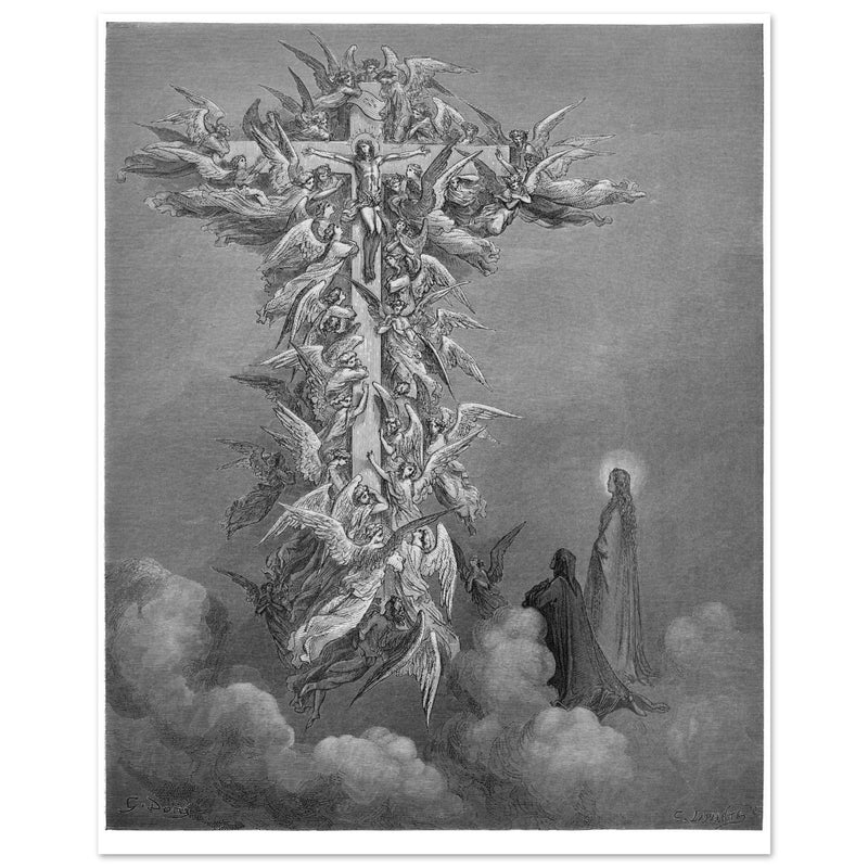 Gustave Dore illustration for The Divine Comedy by Dante Alighieri.  The Cross Paradise.