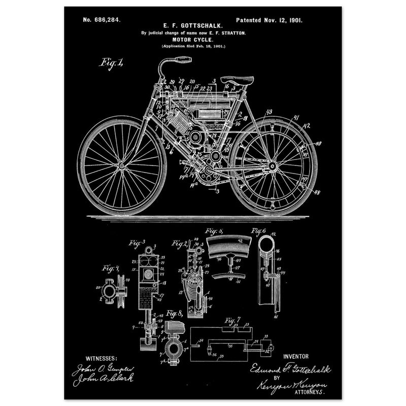 Motorcycle old patent 686284 by Gottschalk