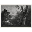 John Martin mezzotint engraving . Satan Contemplating Adam and Eve in Paradise. Paradise Lost by Milton.