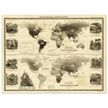 Old map of Gnawing animals distribution 1871 by Alexander Keith Johnston