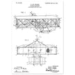 Flying machine patent 1906 by the Wright brothers. Vintage airplane.
