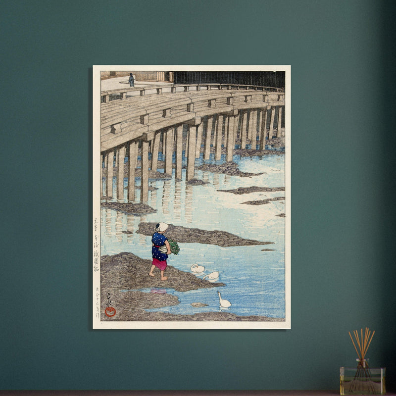 The Gion Bridge at Hondo in Amakusa by Kawase Hasui