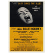 Billie Holiday music poster of her concert at Carnegie Hall in 1956.