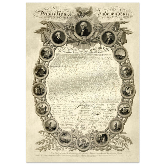 Declaration of Independence of America manuscript. 1819 by John Binns.