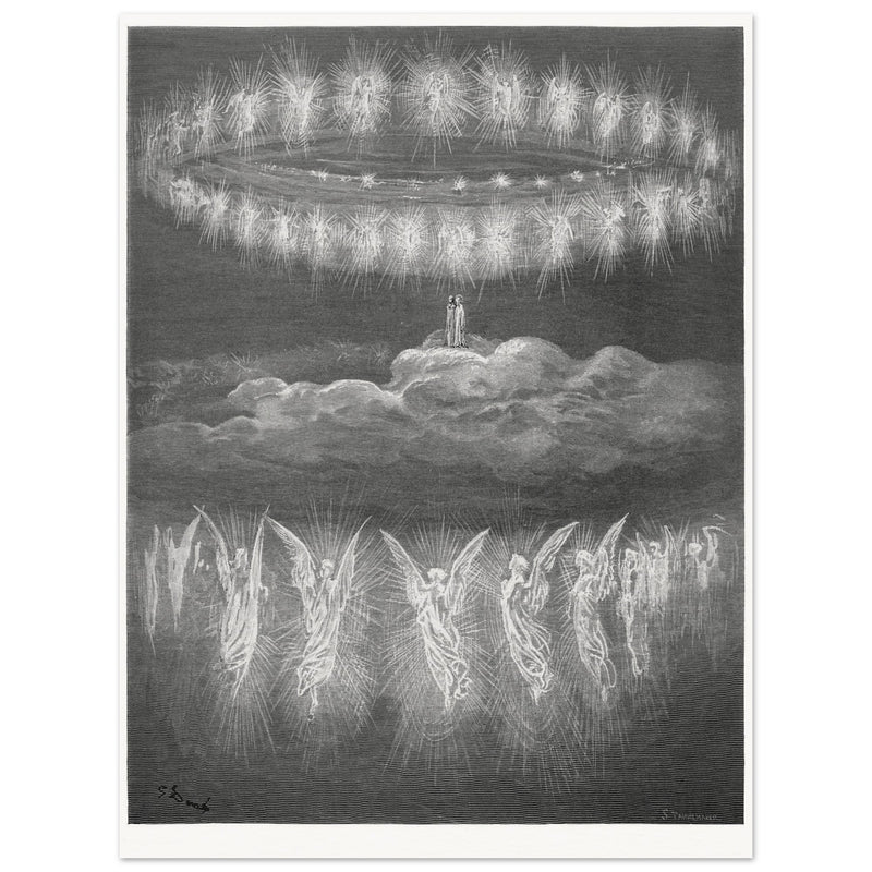 Gustave Dore illustration for The Divine Comedy by Dante Alighieri.  The Sun Glorified Souls. Paradise.