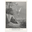 Gustave Dore The Bible engraving print . Elijah nourished by an angel illustration .