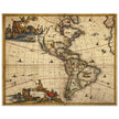 Ancient old illustrated map of America by Jacobum Meursium XVII Century