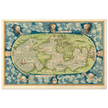 Ancient vintage old map of the world poster reproduction by Guillaume Le Testu 1555