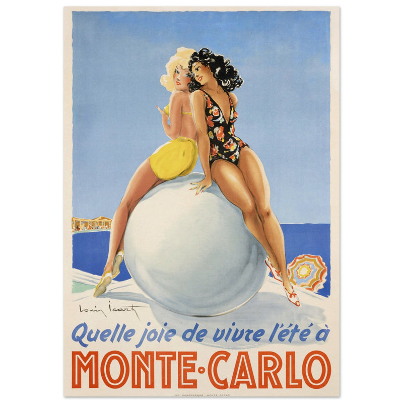 Louis Icart Monte Carlo vintage promotional poster . Historic