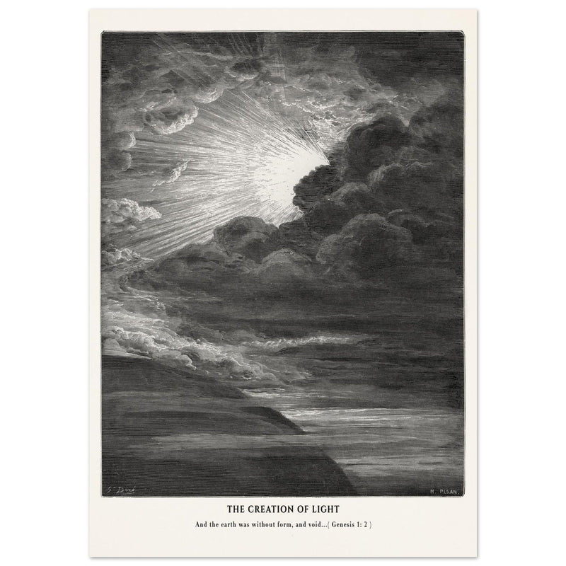 Gustave Dore The Bible engraving print . The Creation illustration .
