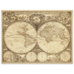 Old vintage world map Double hemisphere Nova totius terrarum orbis tabula by Frederik de Wit