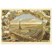 Exposition Universelle de Paris 1889. Eiffel Tower and Paris city view.