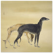 Greyhounds dogs by Hashimoto Kansetsu 1941 painting.