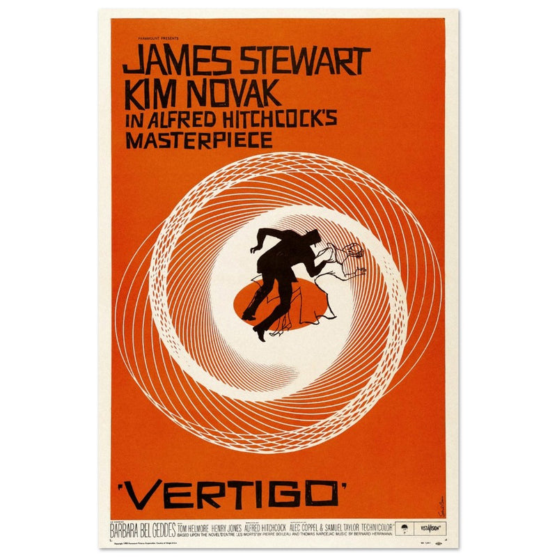 Vertigo by Alfred Hitchcock movie poster.