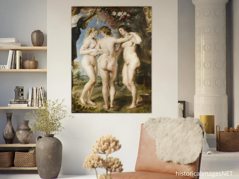 The Three Graces by Peter Paul Rubens antique painting..