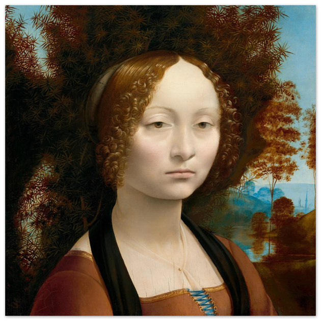 Leonardo da Vinci Ginevra de' Benci portrair .