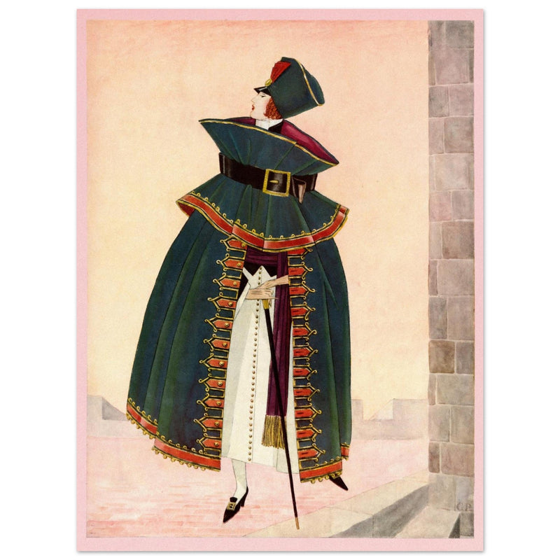 George Wolfe Plank vintage illustration of fashion magazine cover .