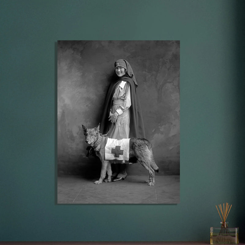 Red Cross nurse with dog poster reproduction by Harris & Ewing 1915-1918