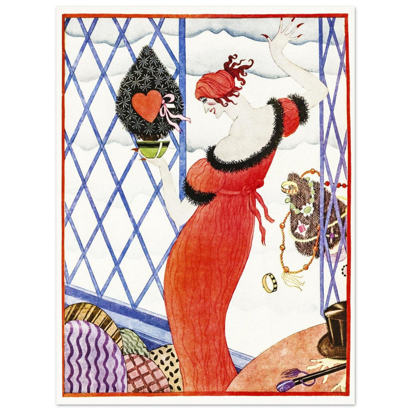 Hellen Dryden vintage illustration for a fashion magazine cover.