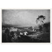 John Martin Paradise Lost Heaven – the Rivers of Bliss. Vintage mezzotint engraving .
