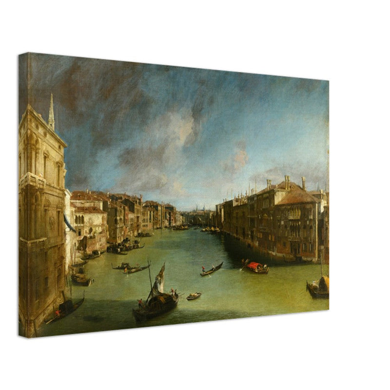 Venice Italy old painting by Canaletto. The Grand Canal from Palazzo Balbi towards the Rialto.