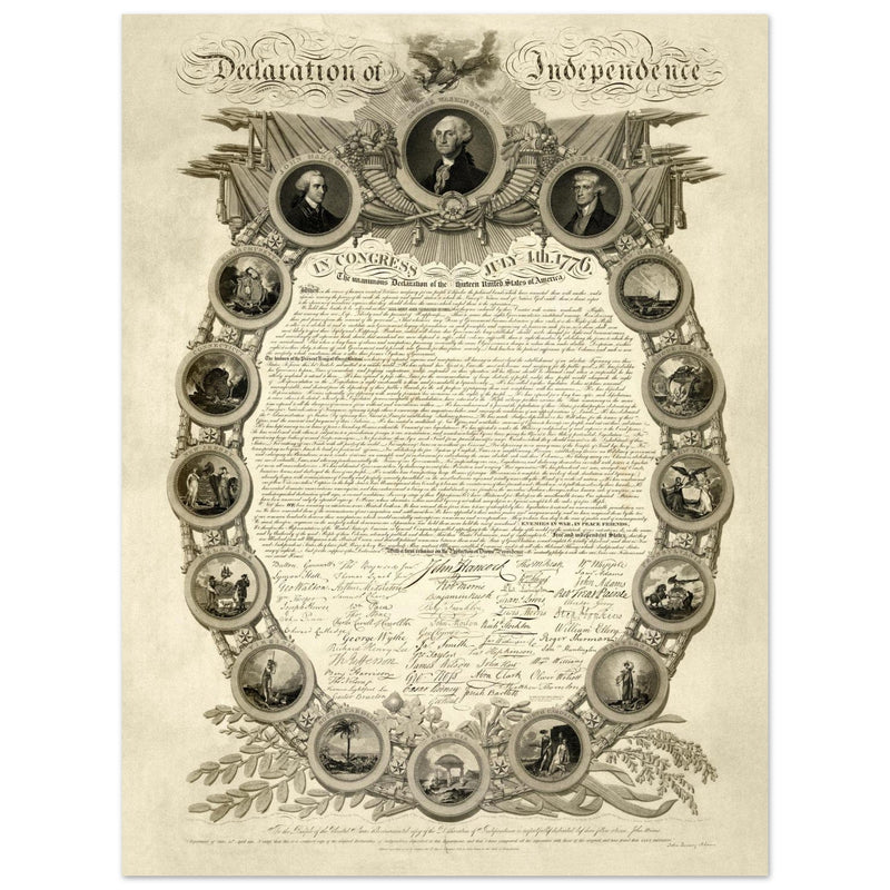 Declaration of Independence of America manuscript. 1819 by John Binns.