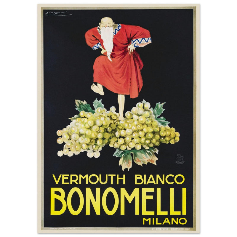 White Vermouth aperitif drink Bonomelli vintage advertising. Fine art  poster by Luciano Achille Mauzan 1932