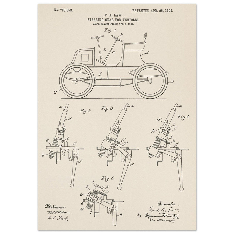 Steering Gear for vehicles patent illustration.