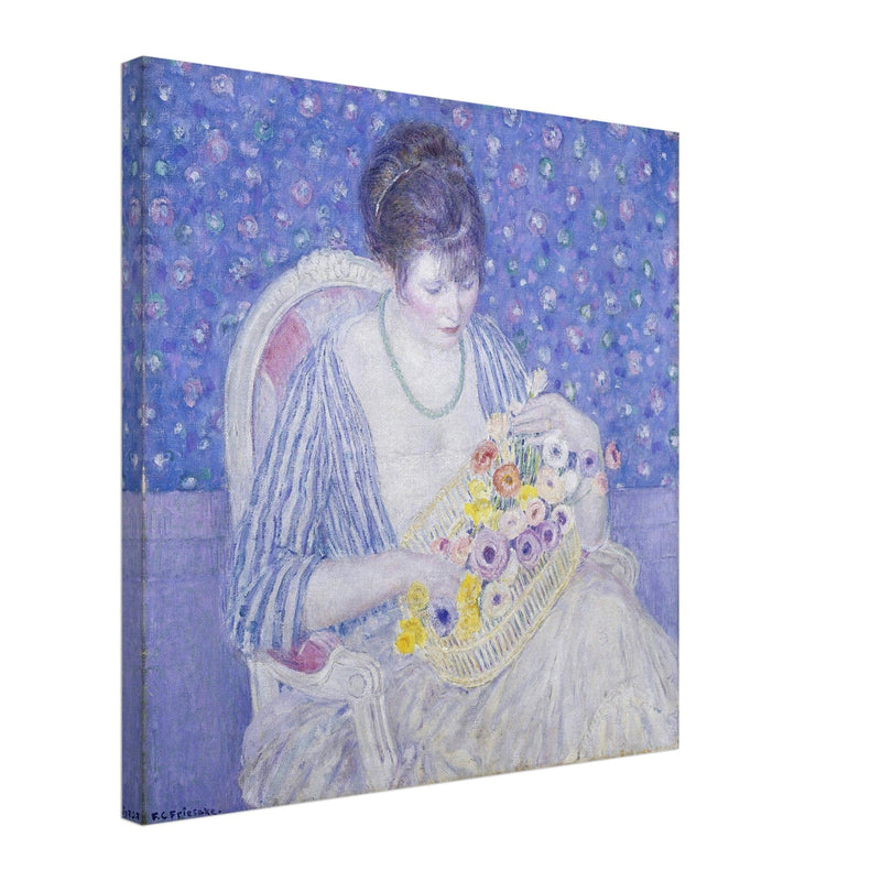 The Basket of Flowers antique painting by Frederick Carl Frieseke reproduction