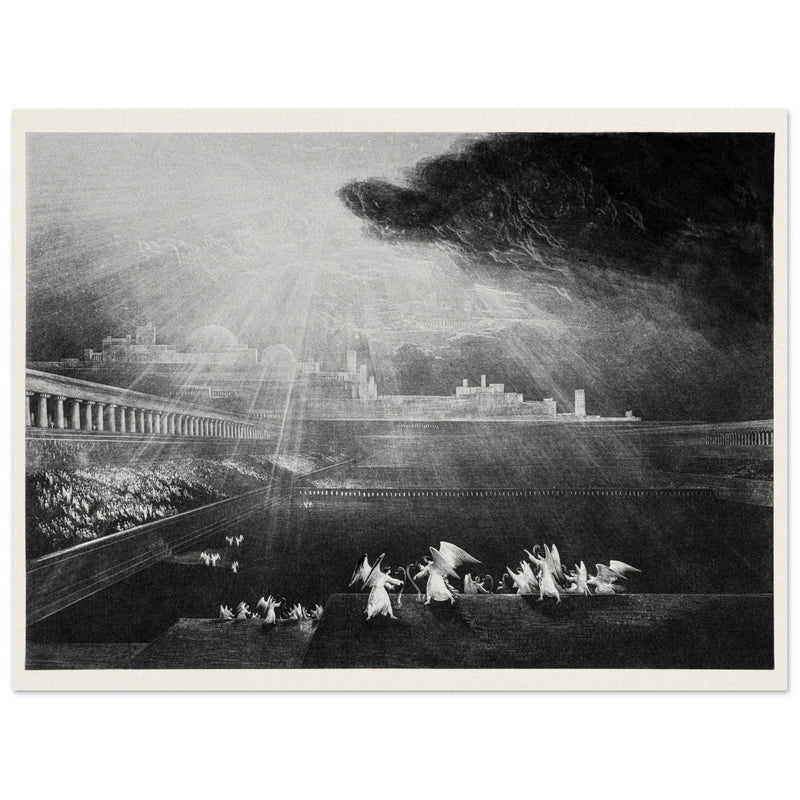 John Martin mezzotint engraving . Paradise Lost. The Courts of God .