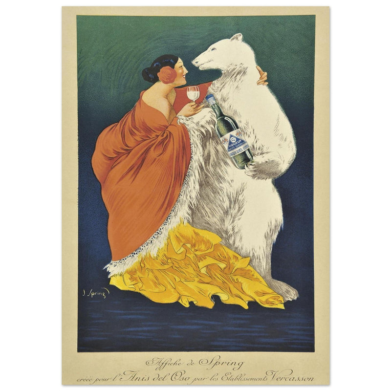 Anis del Oso liqueur vintage art nouveau advertising.