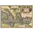 Ancient map of Europe and Asia tracing the sea route to Troy across the Mediterranean sea by Abraham Ortelius