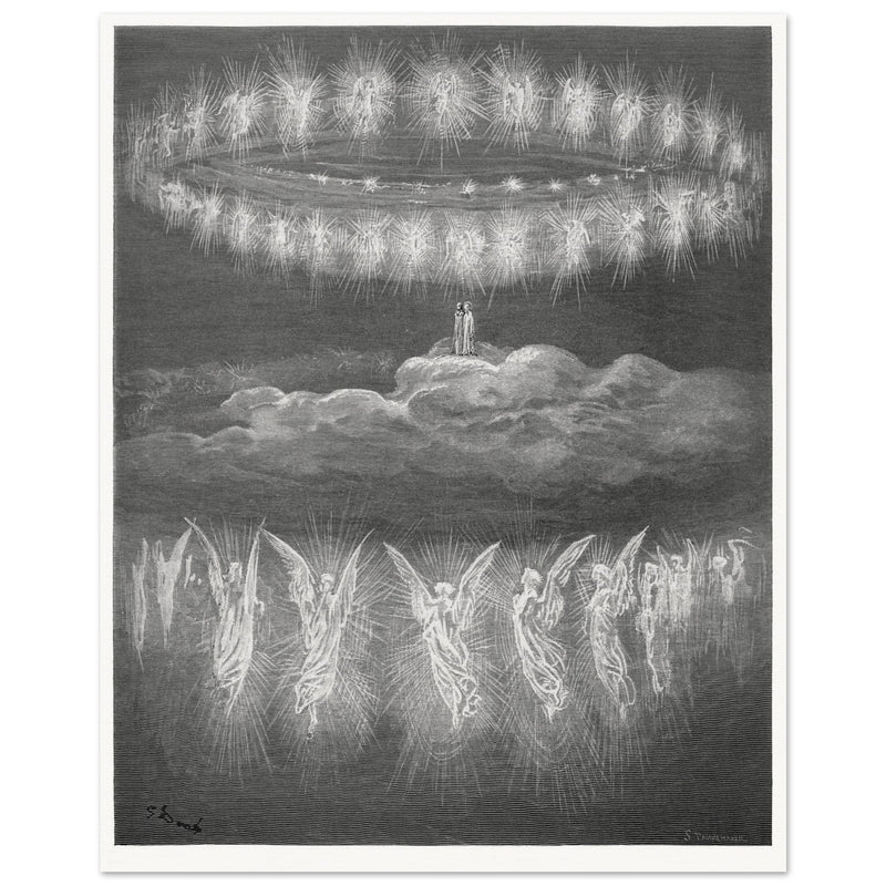 Gustave Dore illustration for The Divine Comedy by Dante Alighieri.  The Sun Glorified Souls. Paradise.