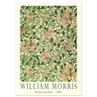 William Morris art print Honeysuckle wallpaper. Vintage flower and leaves poster.