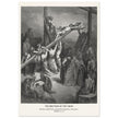 Gustave Dore The Bible engraving print . The Crucifixion  illustration .The erection of the cross.