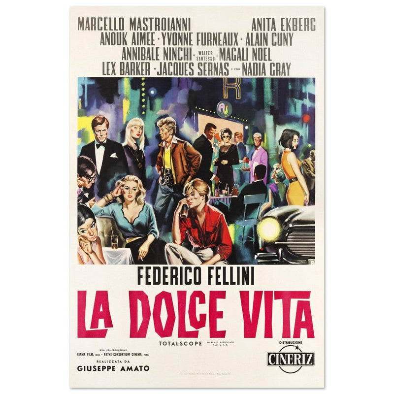 La Dolce Vita hitalian version movie poster.