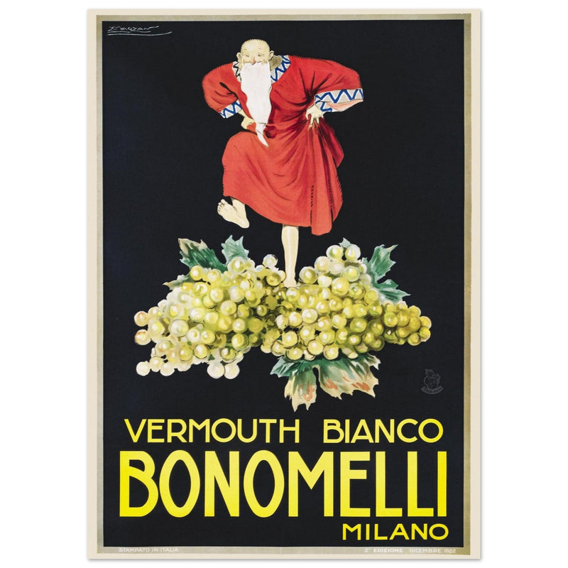 White Vermouth aperitif drink Bonomelli vintage advertising. Fine art  poster by Luciano Achille Mauzan 1932