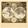 Antique world map. 1660 double-hemisphere world map titled Nova Orbis Tabula, in Lucem Edita by Frederik de Wit