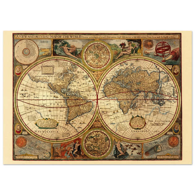 1651 Ancient world map by John Speed