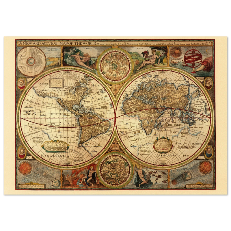 1651 Ancient world map by John Speed