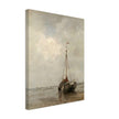 Jacob Maris old marine painting Bluff-bowed Fishing Boat on the Beach at Scheveningen.