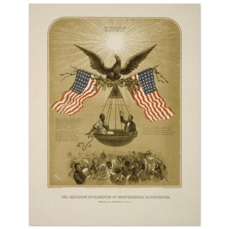 The American Declaration of Independence illustrated in 1861.  reproduction
