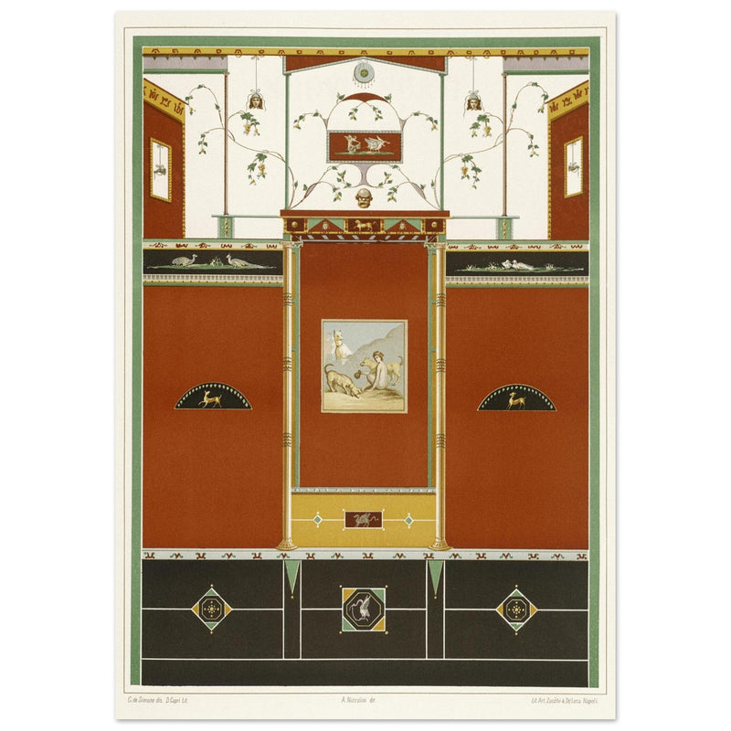 Architecture and mural paintings in Pompeii illustrated by G de Simone , project by Fausto and Felice Niccolini.