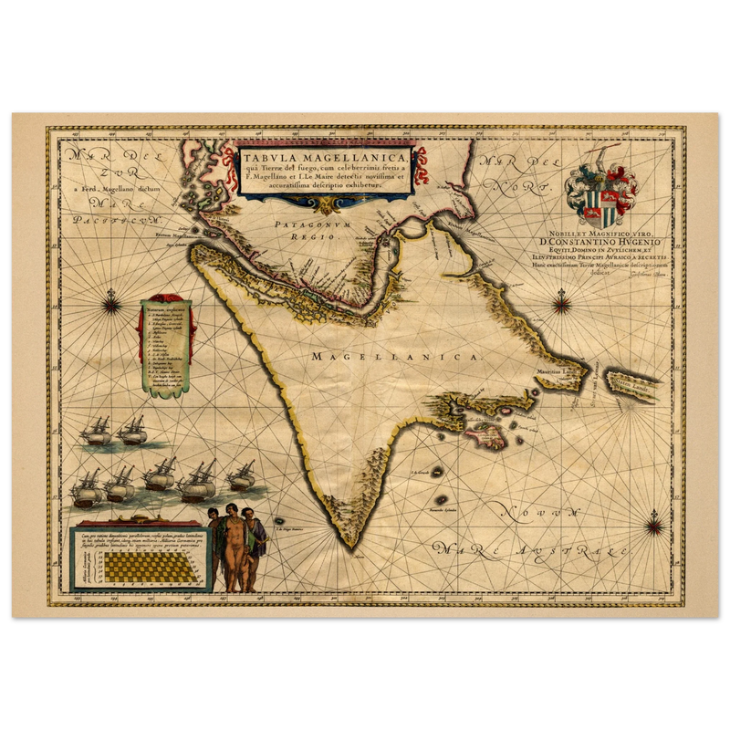A Chart of Magellan by the Route of Tierra del Fuego by Willem Janszoon Blaeu