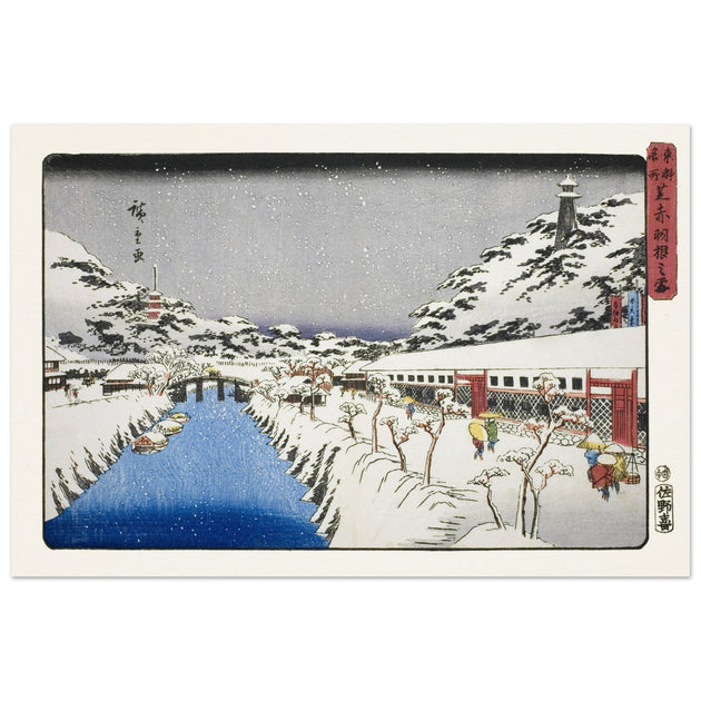 Snow at Akabane Bridge in Shiba by Utagawa Hiroshige