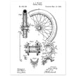 Vehicle whell patent illustration. Vintage drawing .
