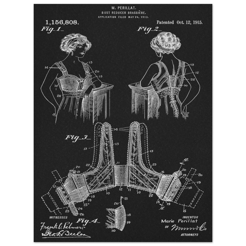 Bust reducer brassiere vintage patent by M Perillat